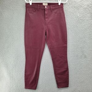 L’AGENCE Jeans Margot Skinny High Rise Dark Wine Coated Womens Size 30
